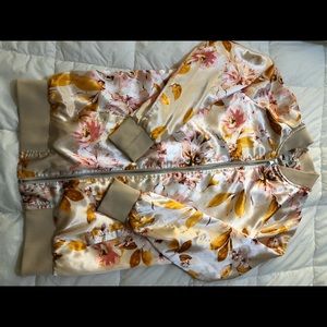 Silk bomber jacket floral
